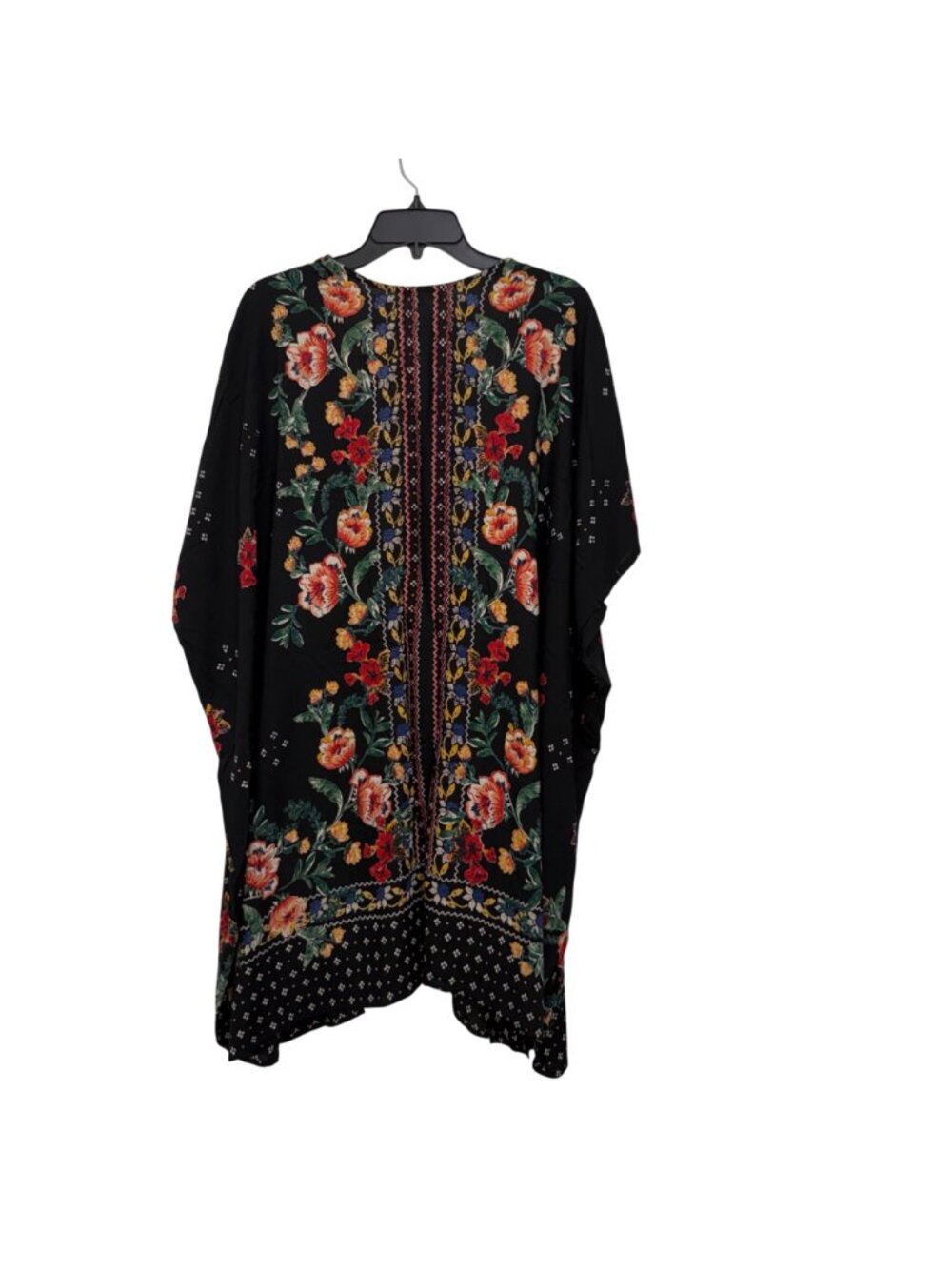 Gypsy Love Floral Colorful Kimono Cardigan Black Rayon Womens Size Medium Boho - Picture 7 of 9